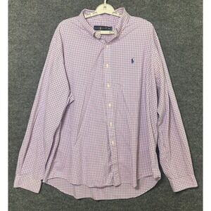 Polo Ralph Lauren Men XXL Long Sleeve Button Down Shirt Plaid Logo Embroidered